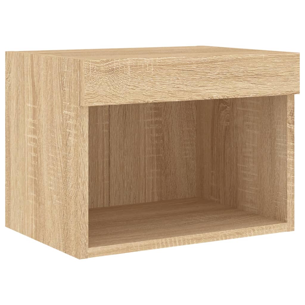 4 Piece TV Wall Cabinets with LED Lights Sonoma Oak - Image 8