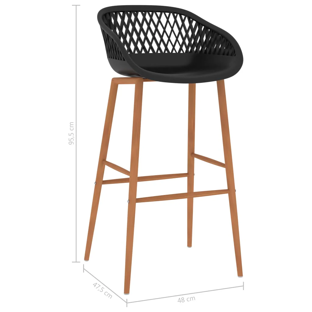 Bar Chairs 2 pcs Black - Image 7