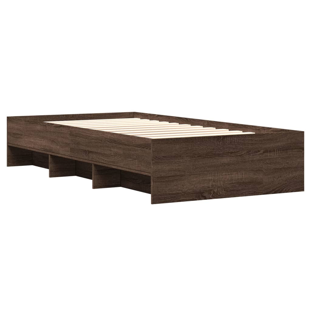 Bed Frame without Mattress Brown Oak 75x190 cm Small Single Engineered Wood - Image 4