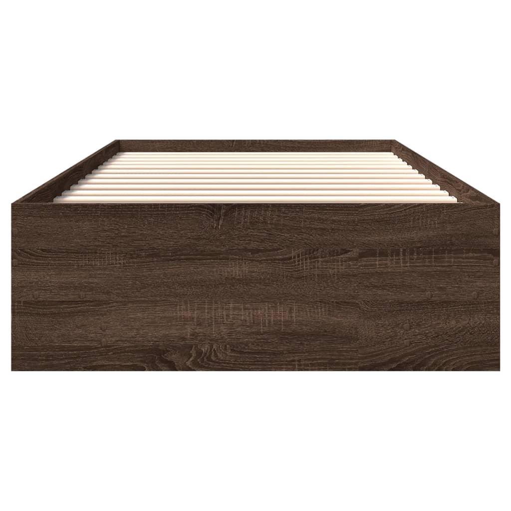Bed Frame without Mattress Brown Oak 75x190 cm Small Single Engineered Wood - Image 5