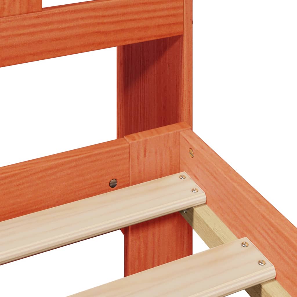 Bookcase Bed without Mattress Wax Brown 140x200 cm Solid Wood Pine - Image 9