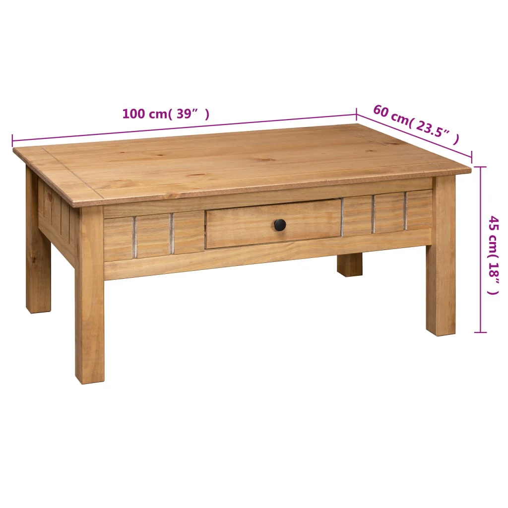 Coffee Table 100x60x45 cm Solid Pine Wood Panama Range - Image 9