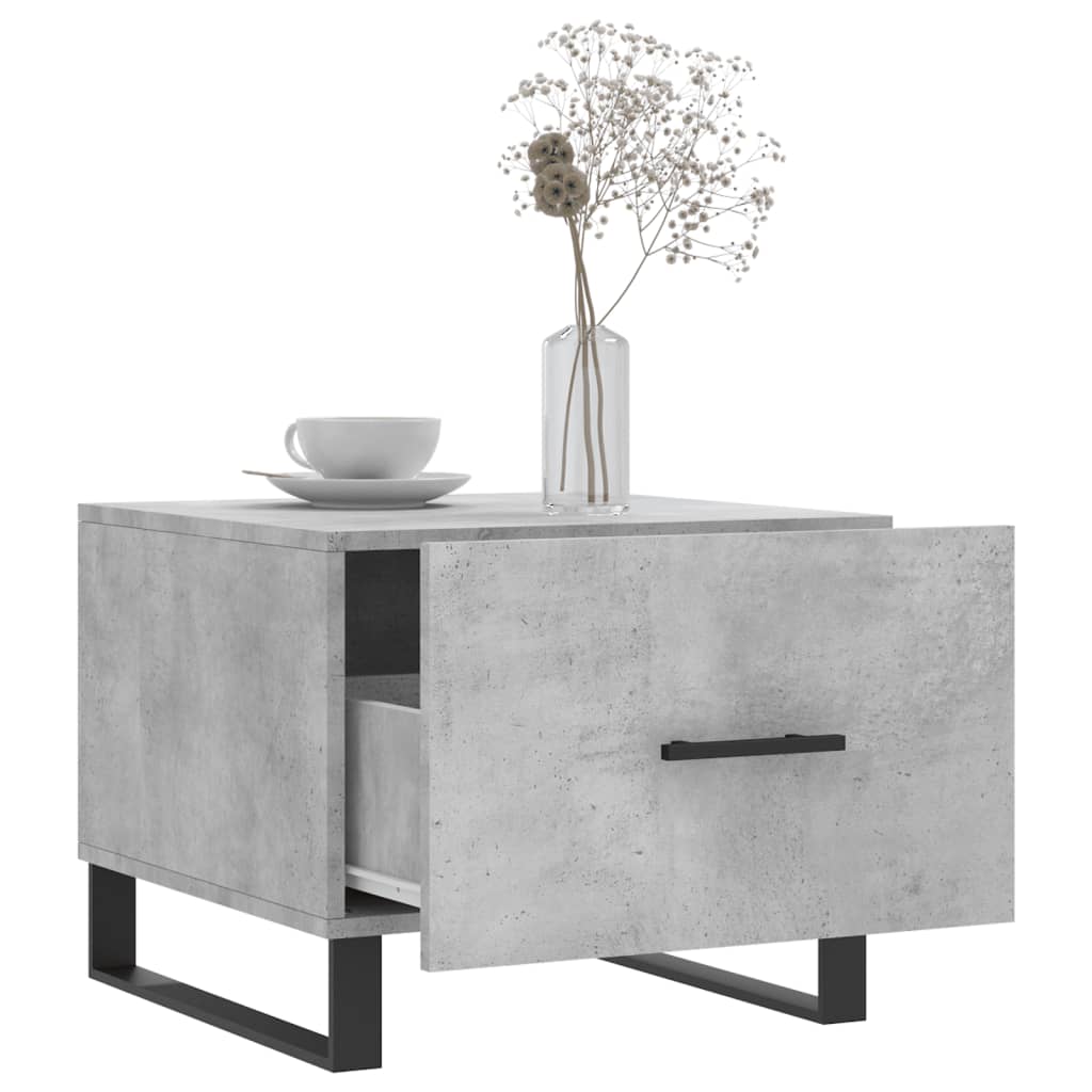 Coffee Table Concrete Grey 50x50x40 cm Engineered Wood - Image 4