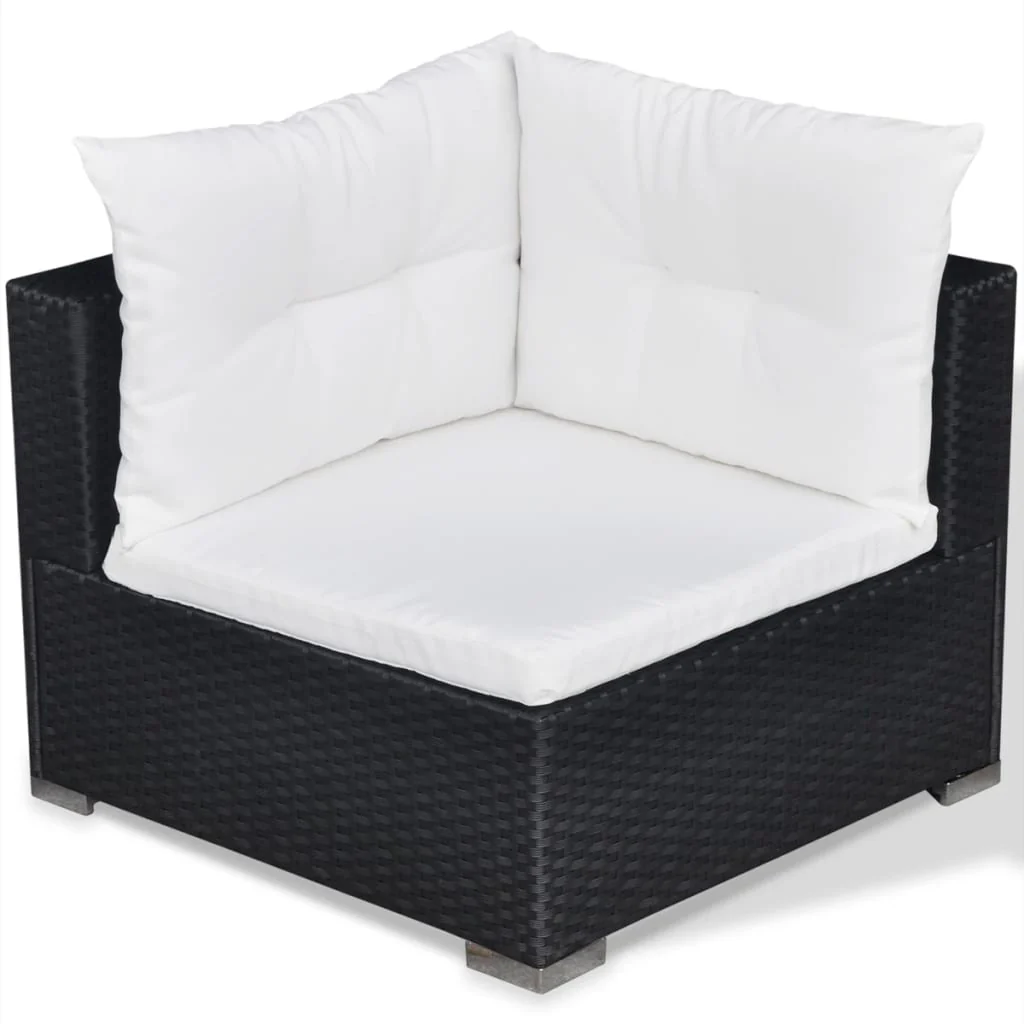 Outdoor Patio 5 Piece Poly Rattan Garden Furniture Lounge Set Corner Sofa With Cushions - Image 17