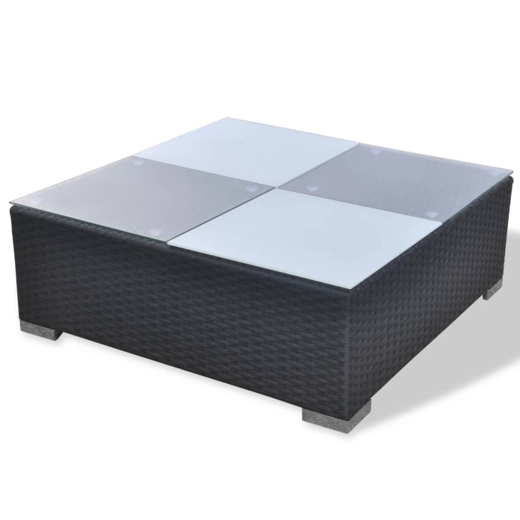 Outdoor Patio 5 Piece Poly Rattan Garden Furniture Lounge Set Corner Sofa With Cushions - Image 21