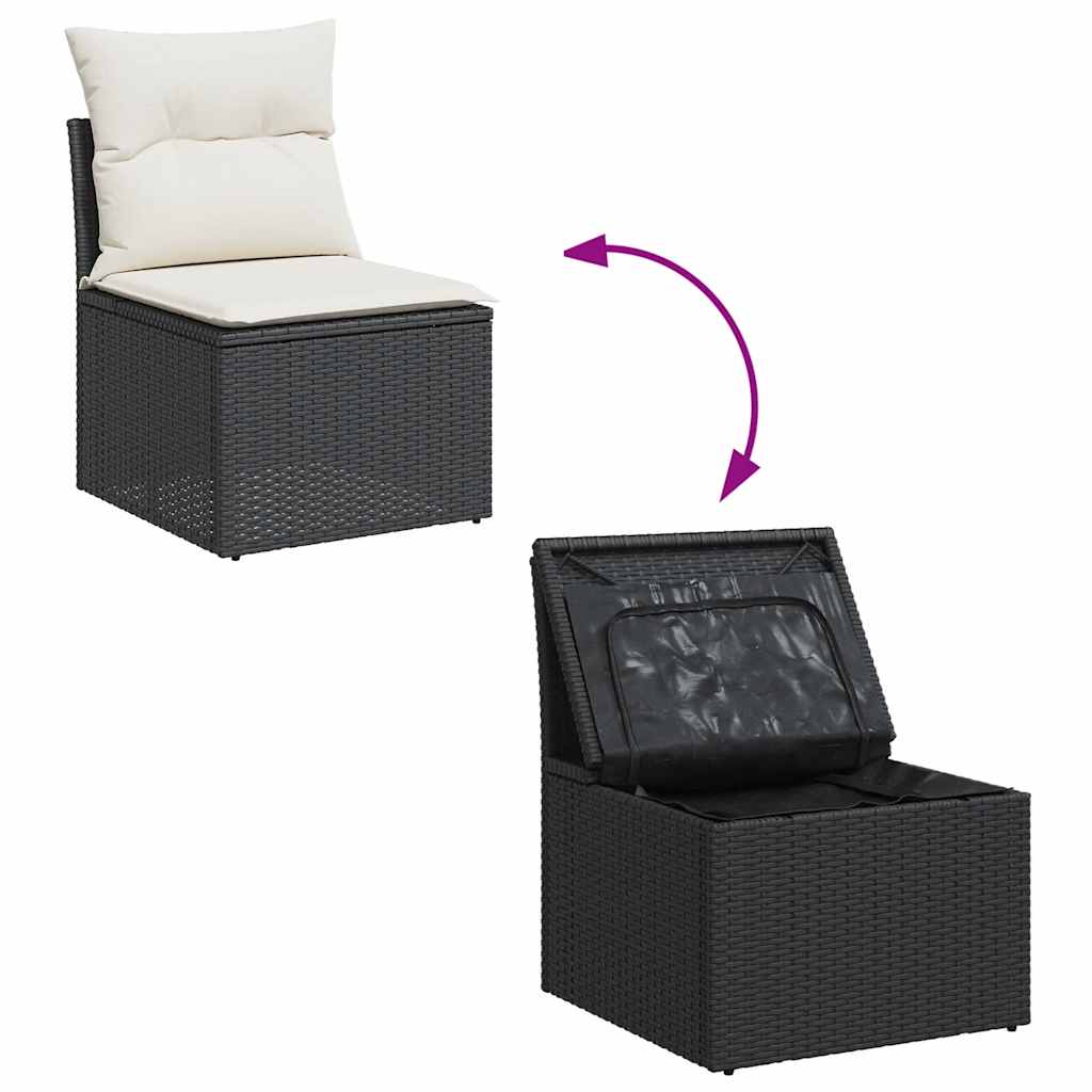Outdoor Patio Poly Rattan 2 Seater Garden Sofa Chair Seat With Cushions & Storage - Image 7