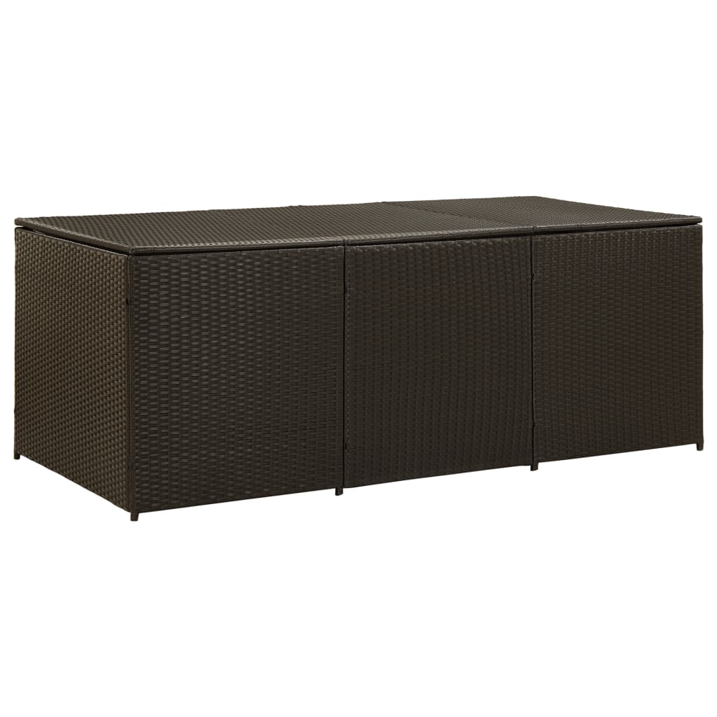 Outdoor Patio Poly Rattan Large Garden Storage Box Cushion Boxes Cabinet Unit - Image 17