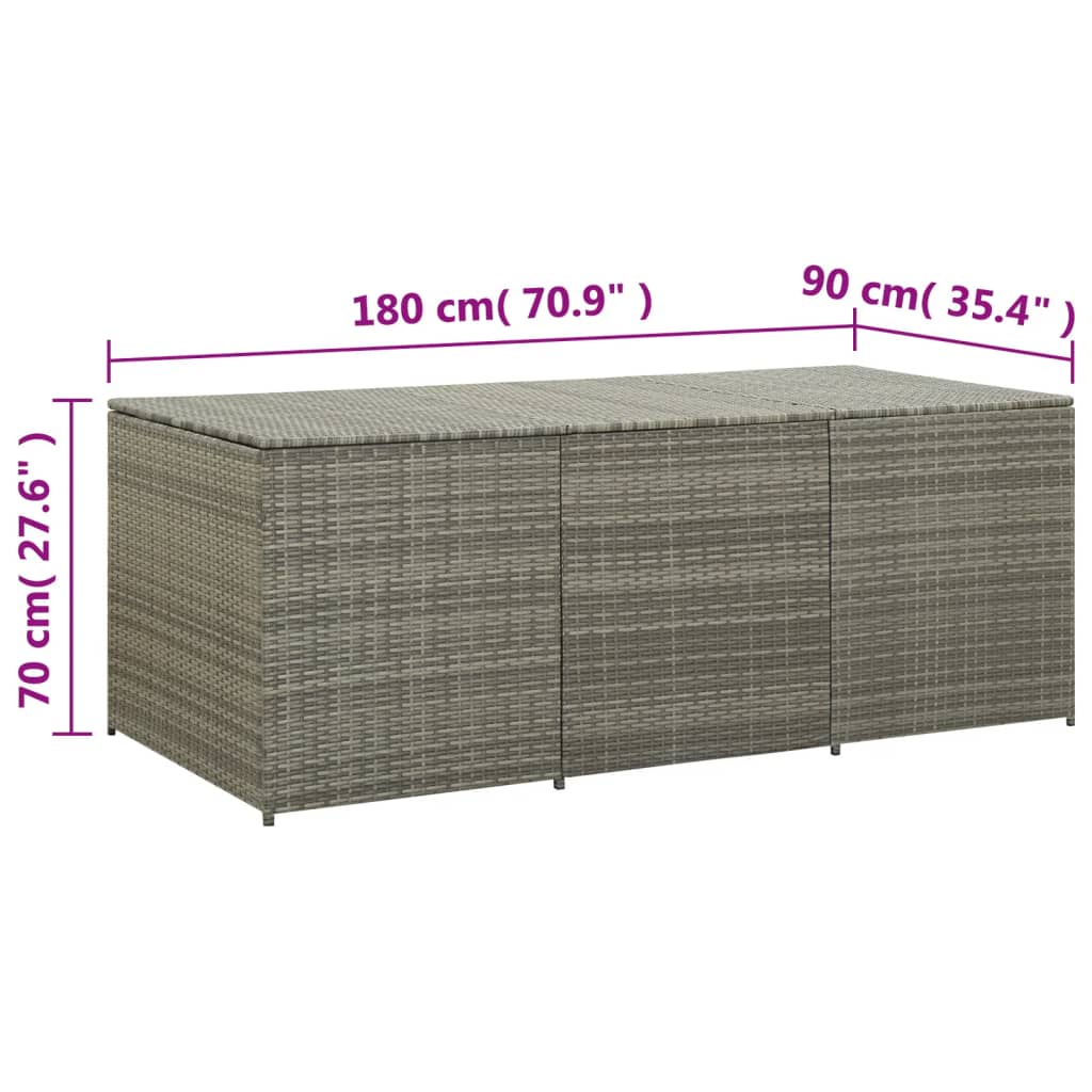 Outdoor Patio Poly Rattan Large Garden Storage Box Cushion Boxes Cabinet Unit - Image 3