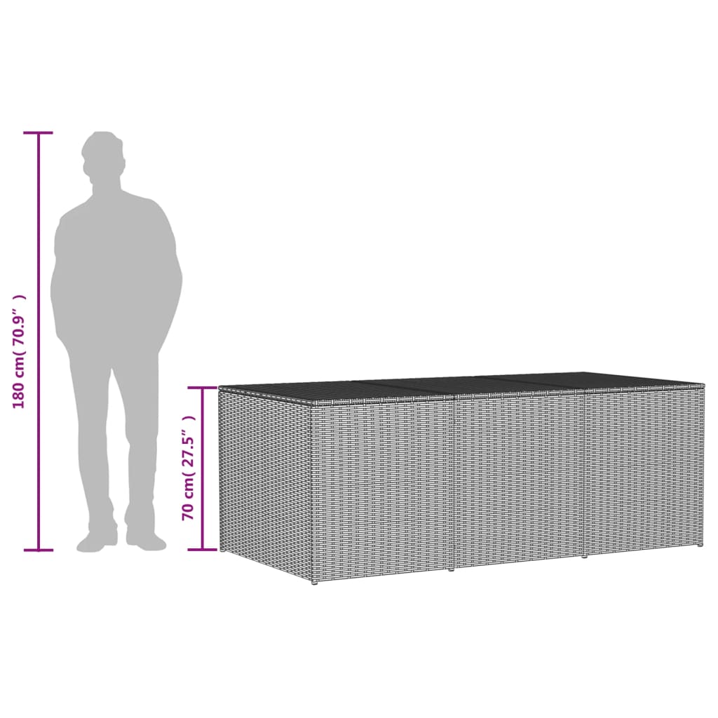 Outdoor Patio Poly Rattan Large Garden Storage Box Cushion Boxes Cabinet Unit - Image 34