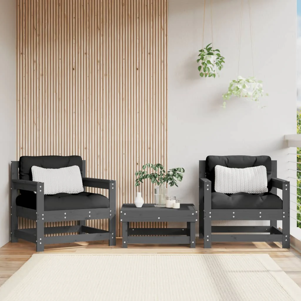 Outdoor Patio Wooden 2pcs Garden Chairs Set With Cushions Pine Wood Frame Seats - Image 34