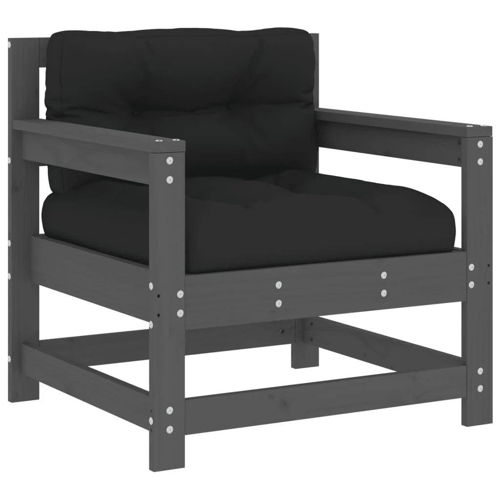 Outdoor Patio Wooden 2pcs Garden Chairs Set With Cushions Pine Wood Frame Seats - Image 36