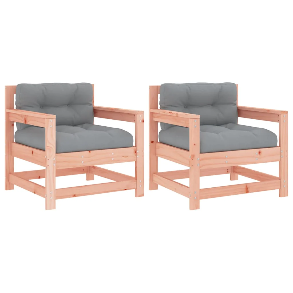 Outdoor Patio Wooden 2pcs Garden Chairs Set With Cushions Pine Wood Frame Seats - Image 45