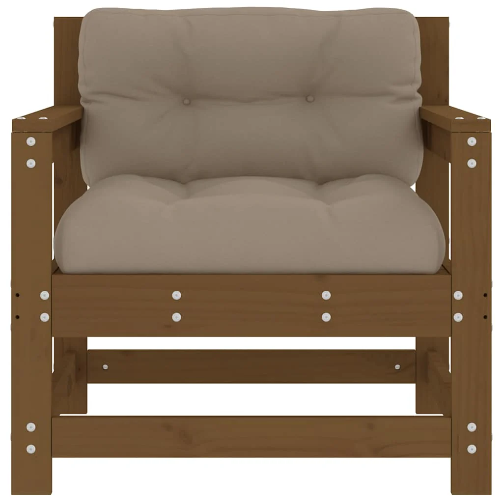 Outdoor Patio Wooden 2pcs Garden Chairs Set With Cushions Pine Wood Frame Seats - Image 57