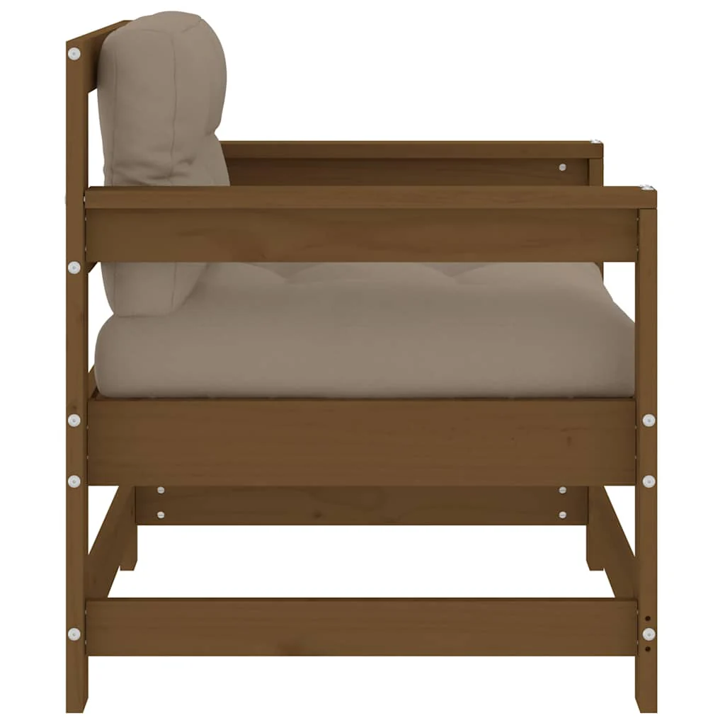 Outdoor Patio Wooden 2pcs Garden Chairs Set With Cushions Pine Wood Frame Seats - Image 59